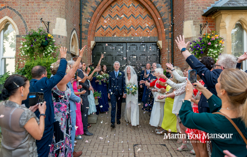 St. Albans Registry Office Wedding, confetti shot